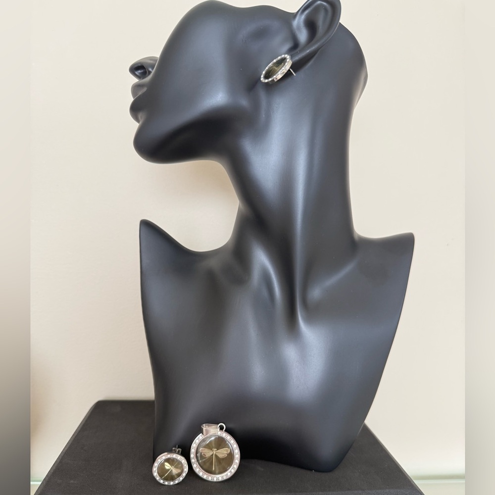 Elegant Gold and Silver Earrings and pendant set
